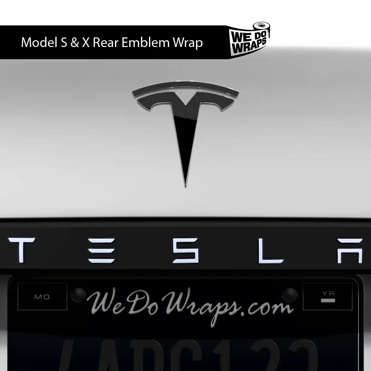3M Gloss Black Tesla Emblem Decals (Front + Back) | Model S - Tesla Emblems