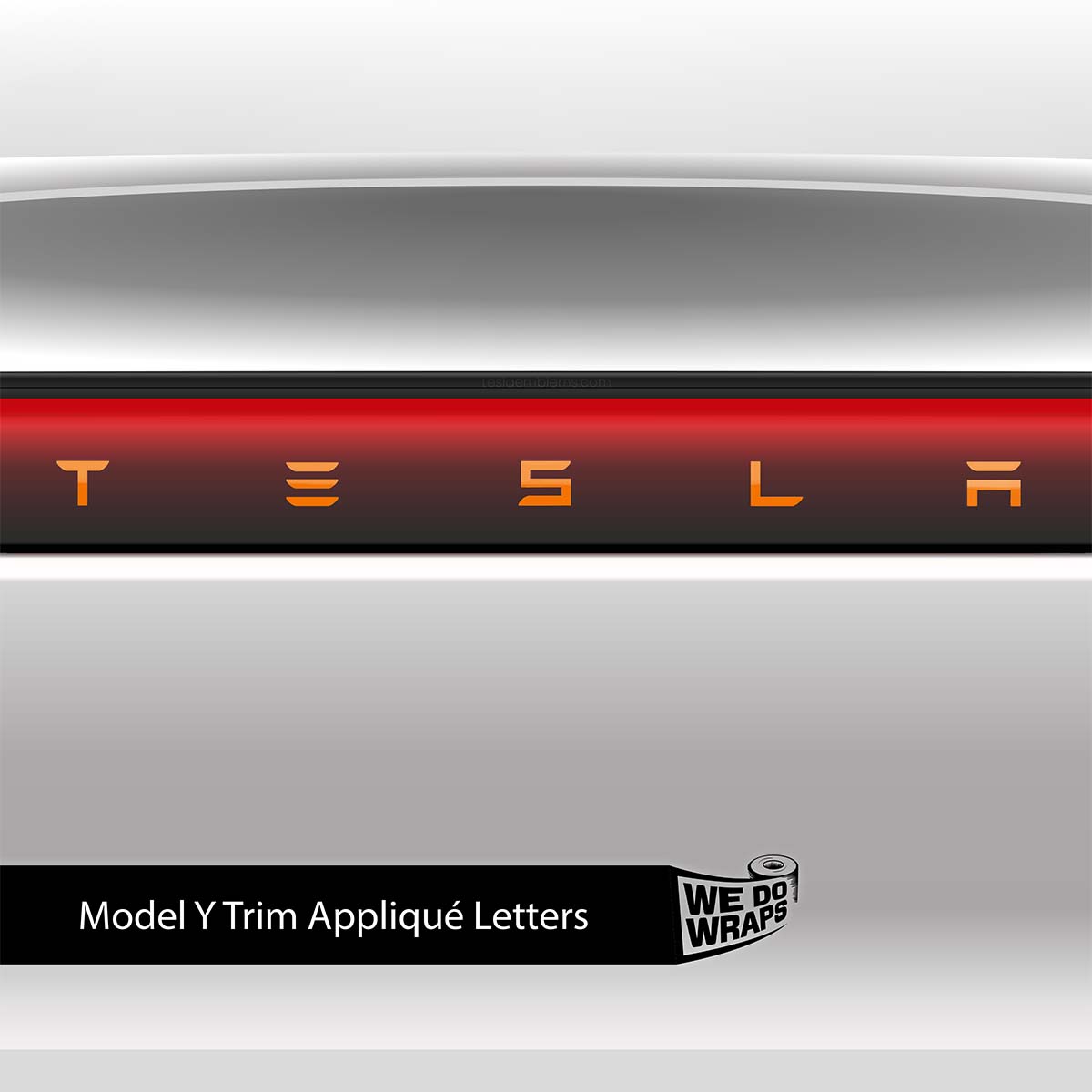 3M Gloss Deep Orange Tesla Emblem Decals (Front + Back) | Model Y - Tesla Emblems