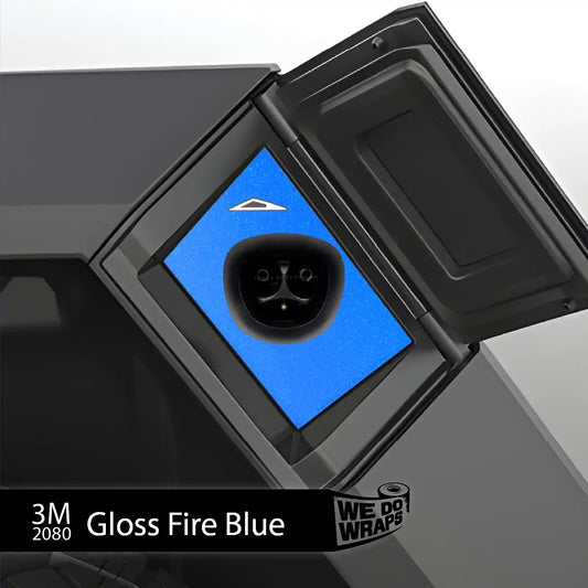 3M Gloss Fire Blue Tesla Charge Port Wrap | Cybertruck - Tesla Emblems