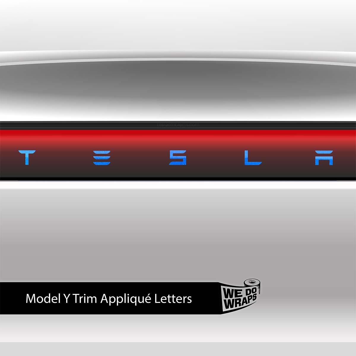 3M Gloss Fire Blue Tesla Emblem Decals (Front + Back) | Model Y - Tesla Emblems