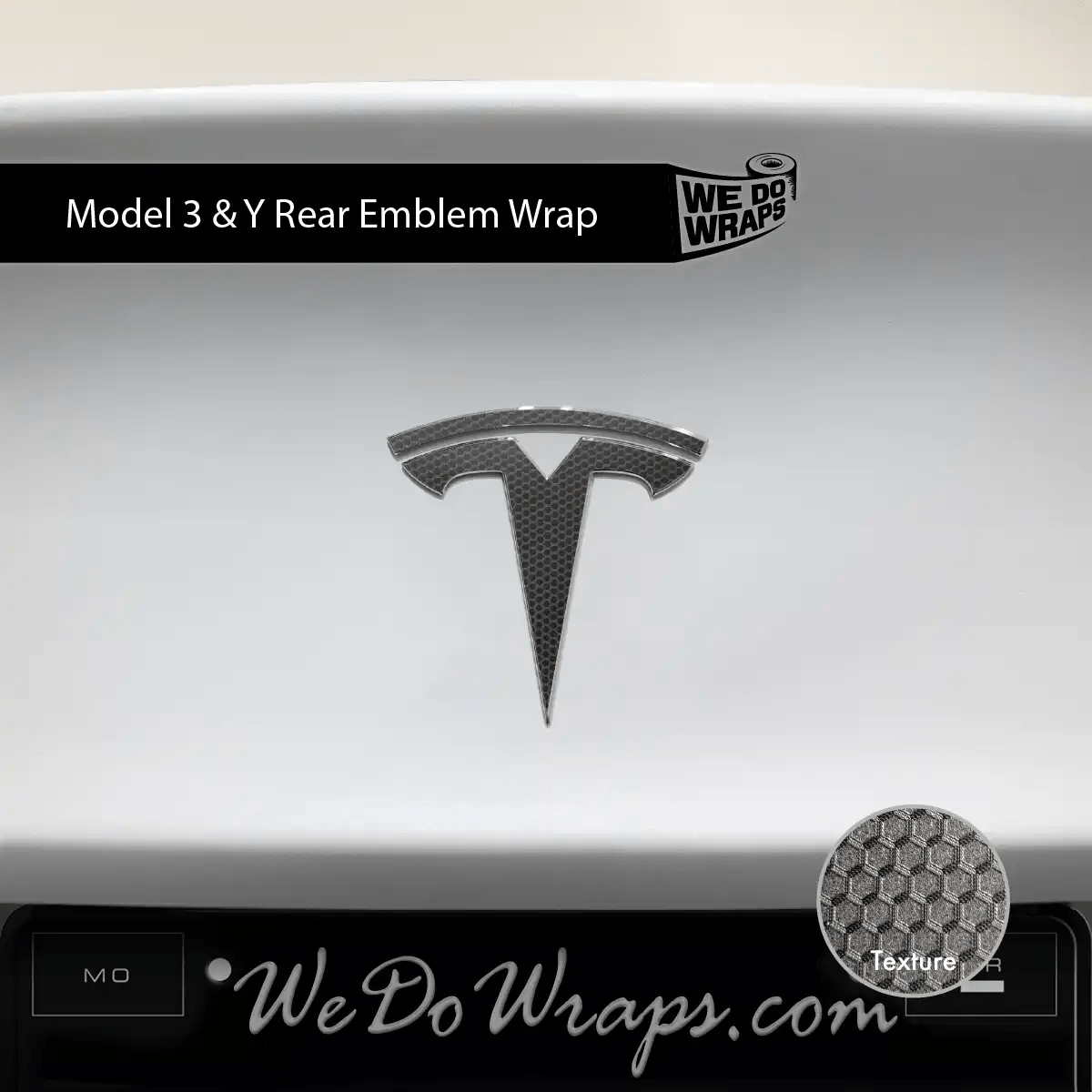 3M Matrix Black Tesla Emblem Decals (Front + Back) | Model Y - Tesla Emblems