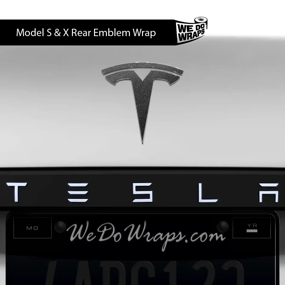 3M Matte Black Metallic Tesla Emblem Decals (Front + Back) | Model S - Tesla Emblems