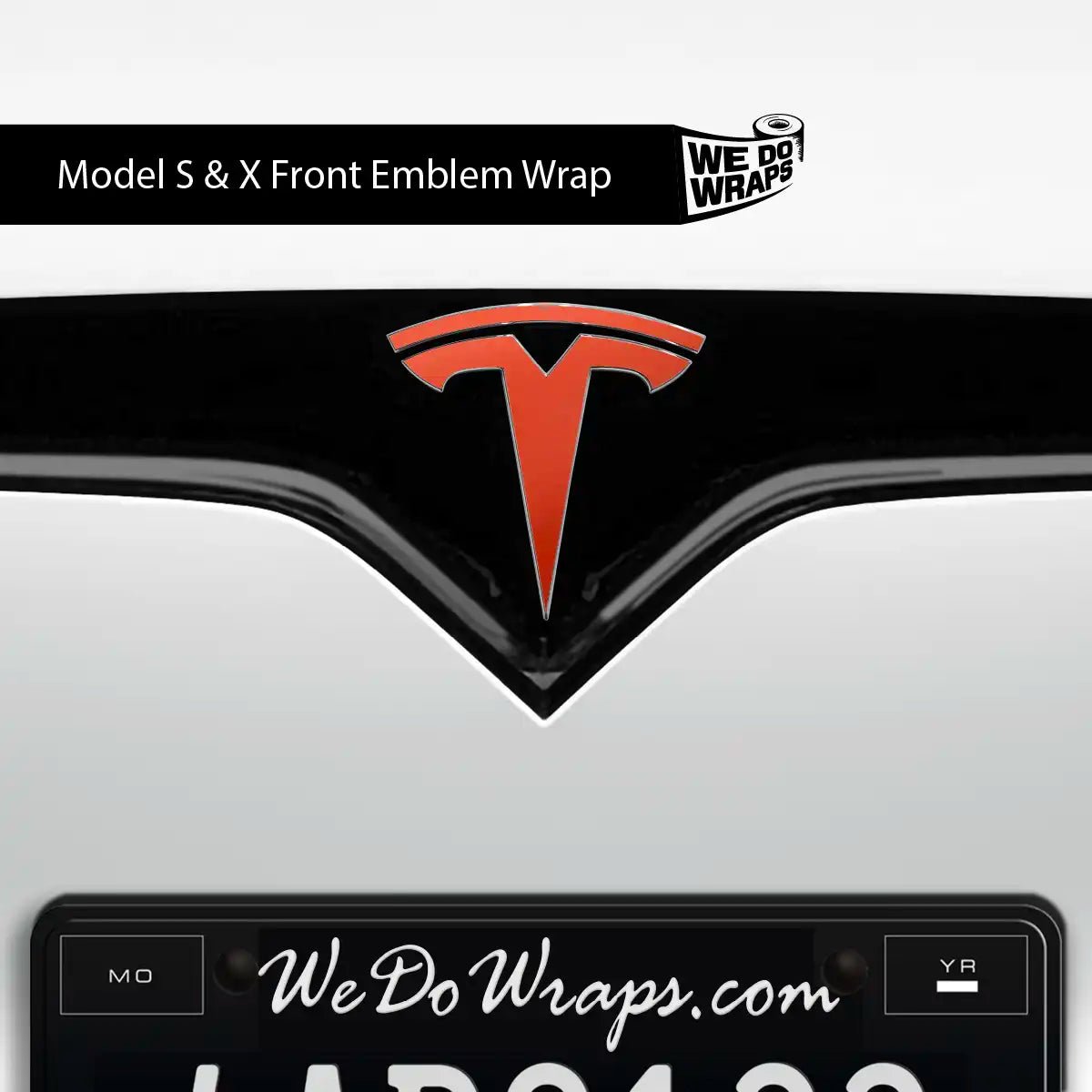 3M Matte Red Tesla Emblem Decals (Front + Back) | Model X - Tesla Emblems