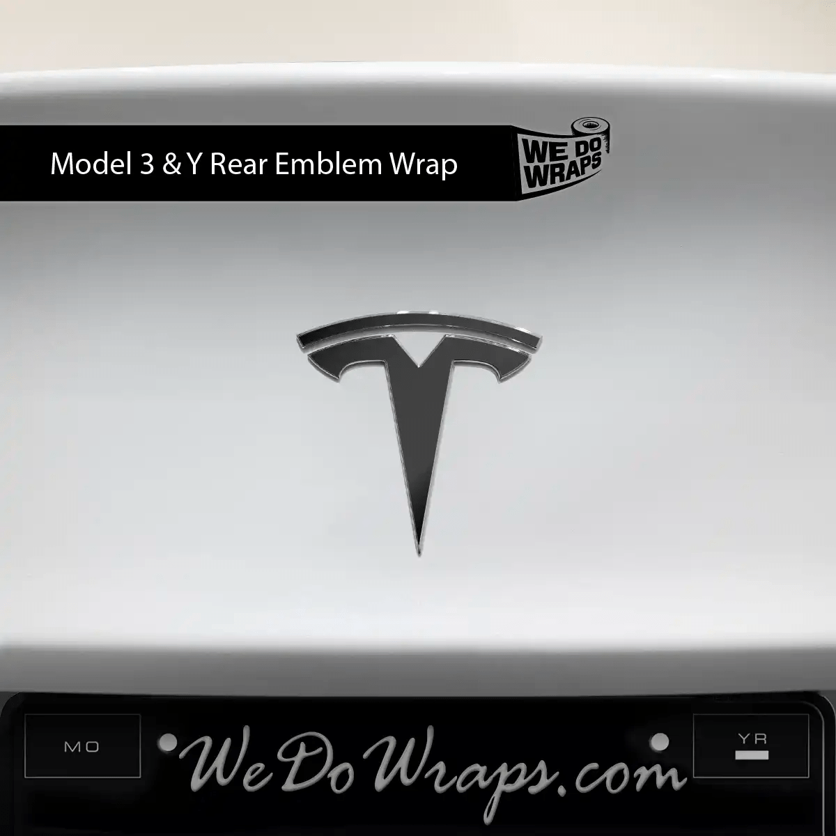 3M Satin Black Tesla Emblem Decals (Front + Back) | Model Y - Tesla Emblems