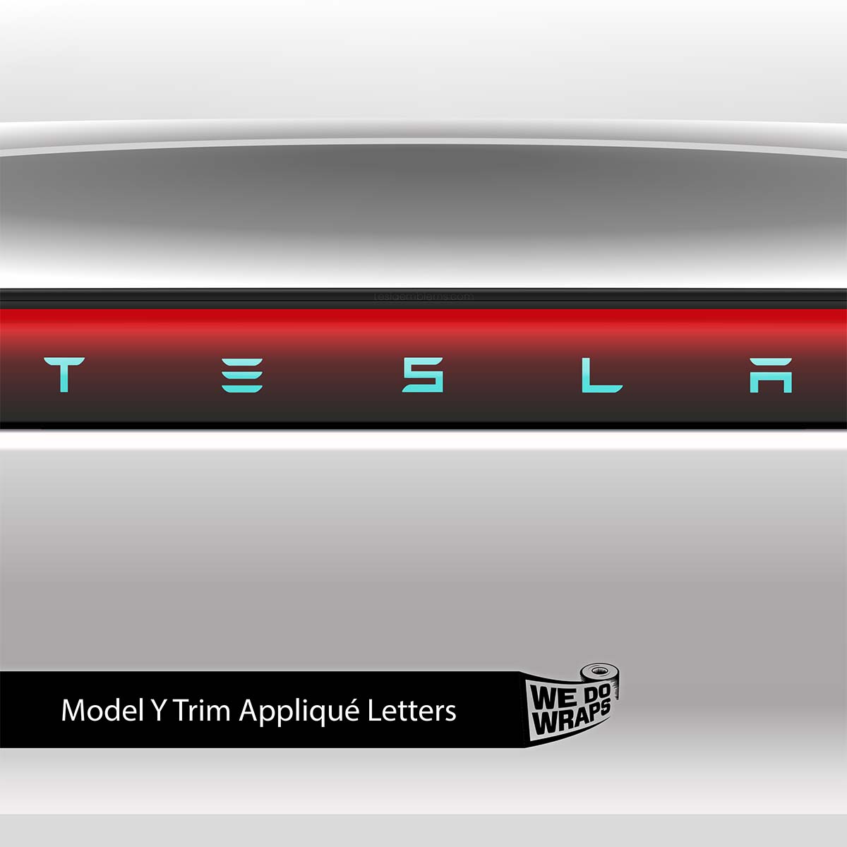3M Satin Key West Tesla Emblem Decals (Front + Back) | Model Y - Tesla Emblems