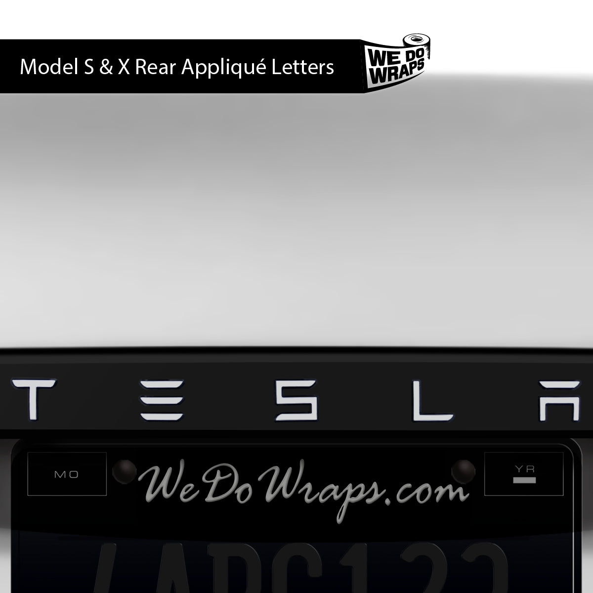 3M Satin White Tesla Emblem Decals (Front + Back) | Model S - Tesla Emblems