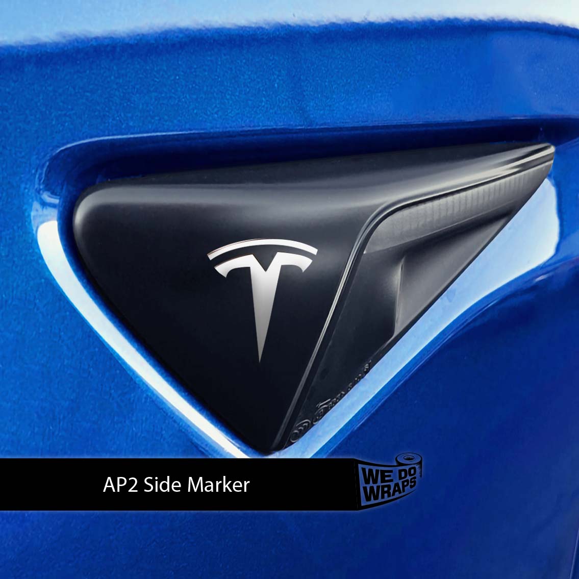 3M Satin White Tesla Autopilot Camera Side Marker Decals (2pcs) - Tesla Emblems