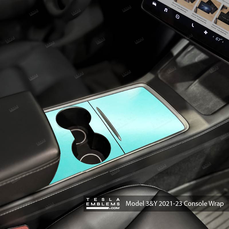 3M Satin Key West Center Console Wrap Kit | 2021-2023 Model 3 & Y - Tesla Emblems