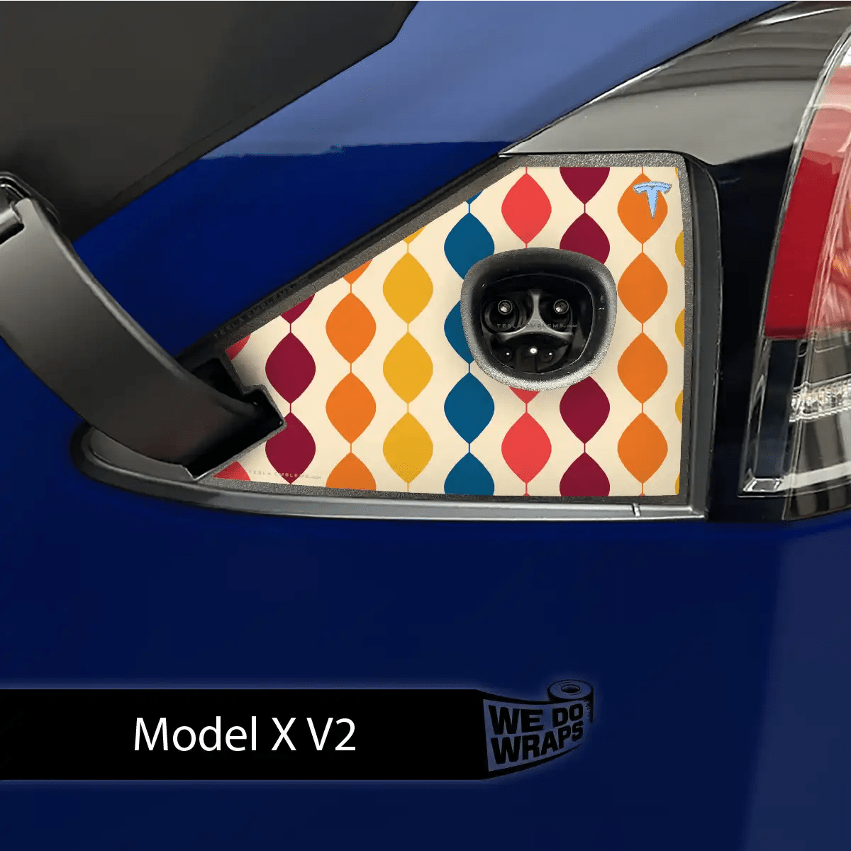 60s Garland Tesla Charge Port Wrap | Model X - Tesla Emblems