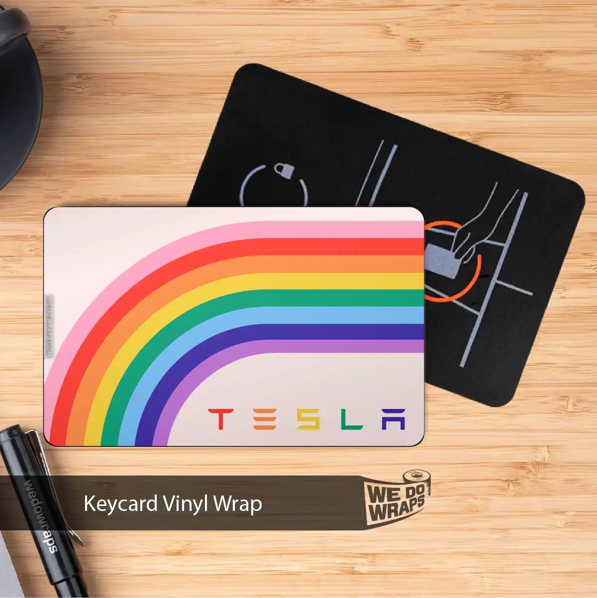 70s Rainbow Tesla Keycard Decal