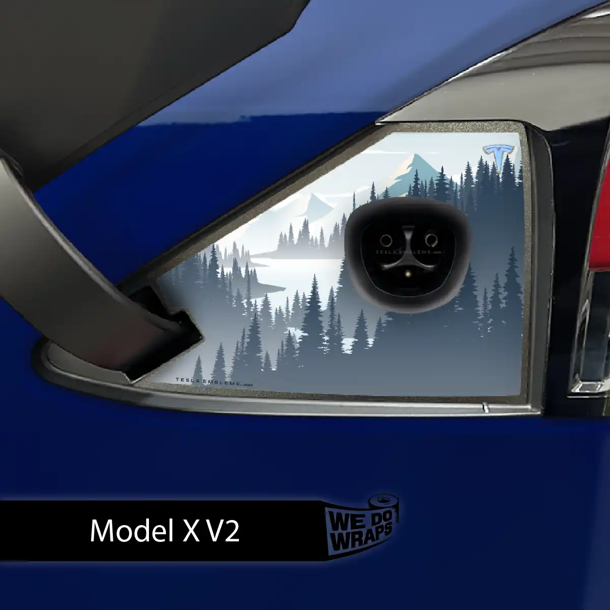 Alpine Retreat Tesla Charge Port Wrap | Model X - Tesla Emblems
