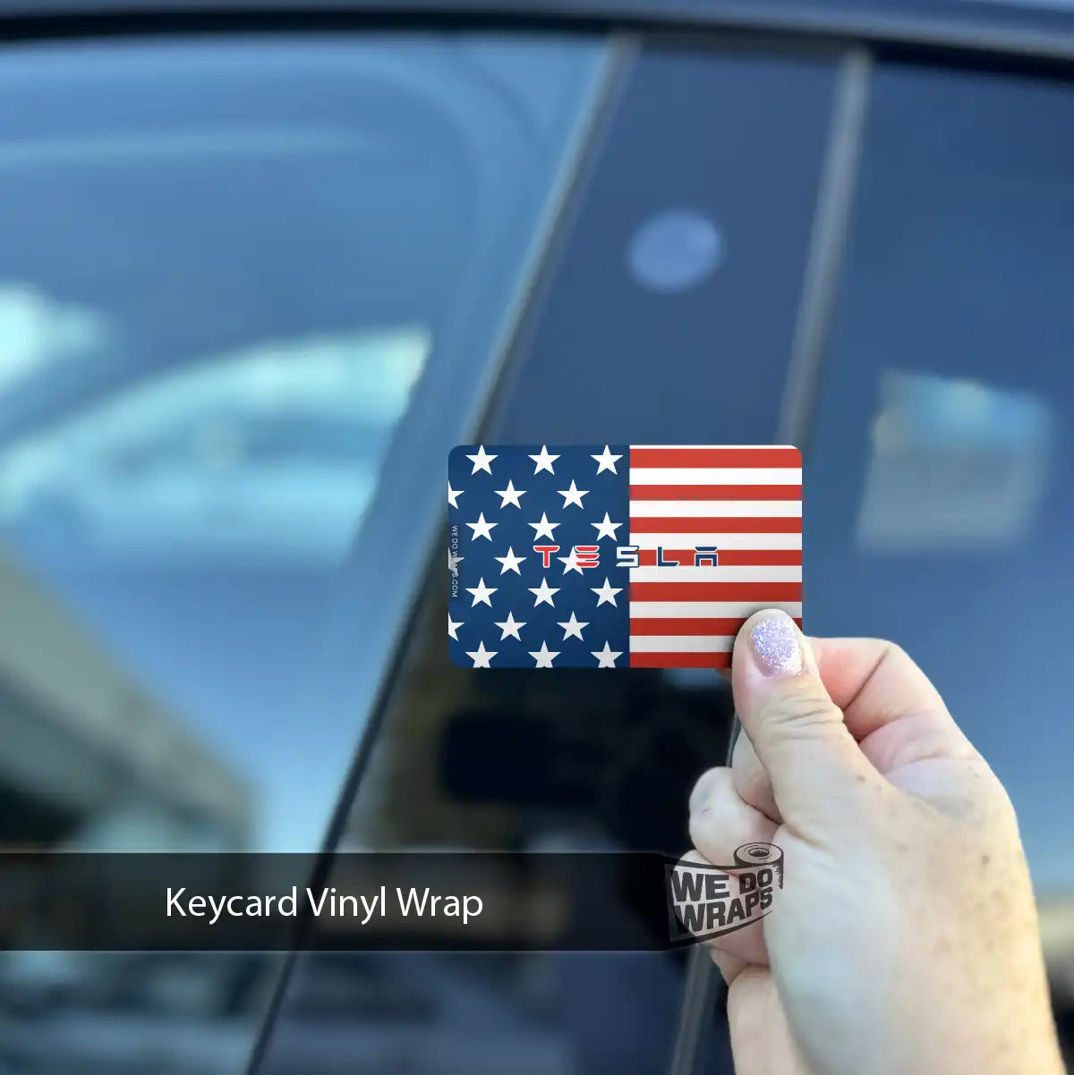 American Flag Tesla Keycard Decal - Tesla Emblems