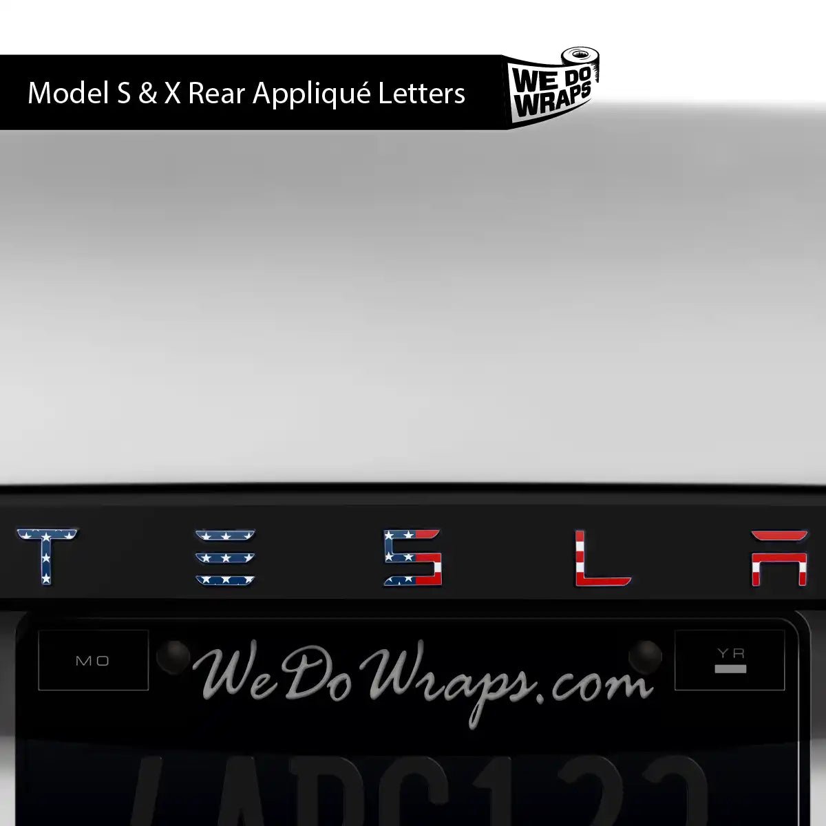 American Flag Tesla Emblem Decals (Front + Back) | Model X - Tesla Emblems