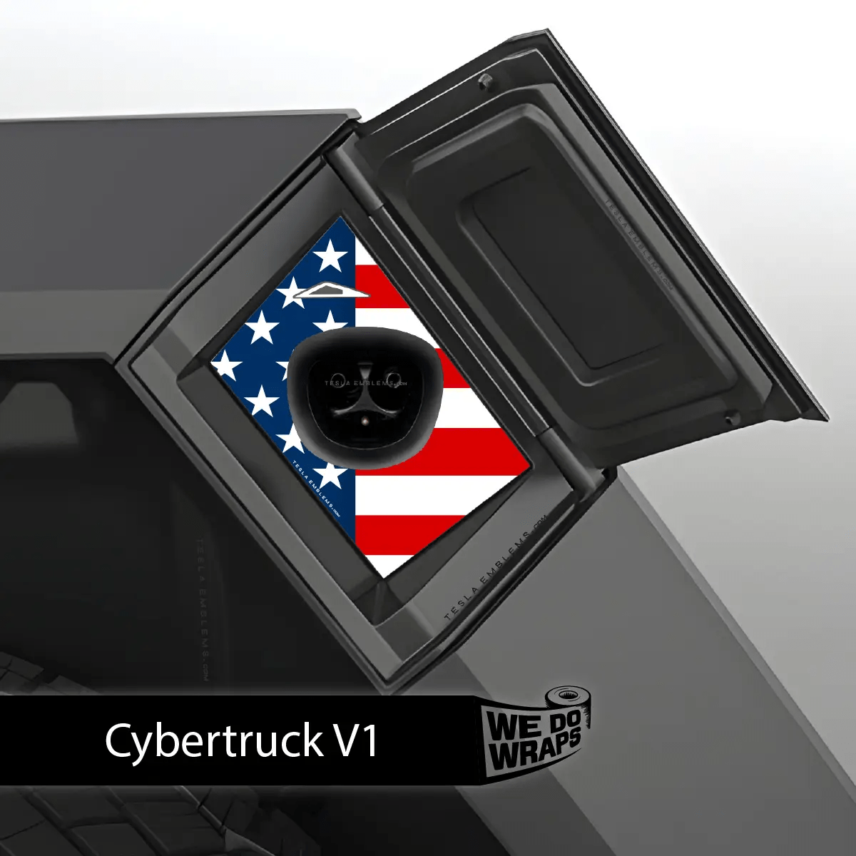 American Flag Tesla Charge Port Wrap | Cybertruck - Tesla Emblems