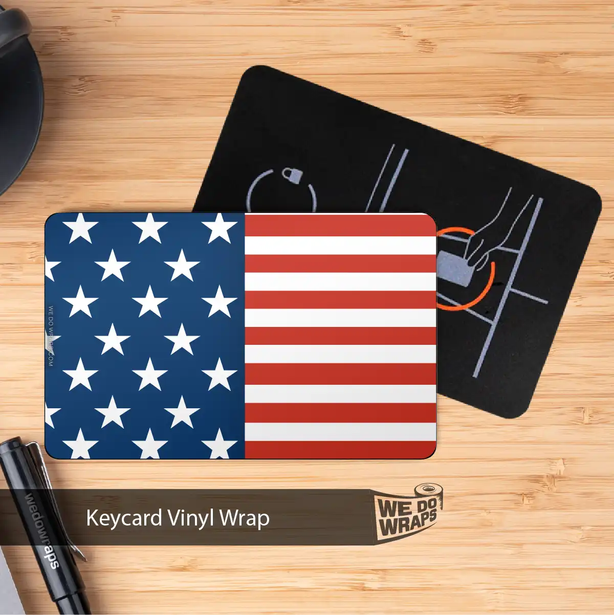 American Flag Tesla Keycard Decal - Tesla Emblems