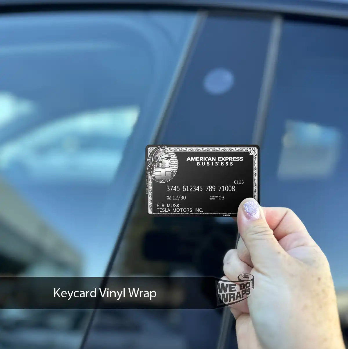 AMEX Black Card Business Classic Tesla Keycard Decal - Tesla Emblems