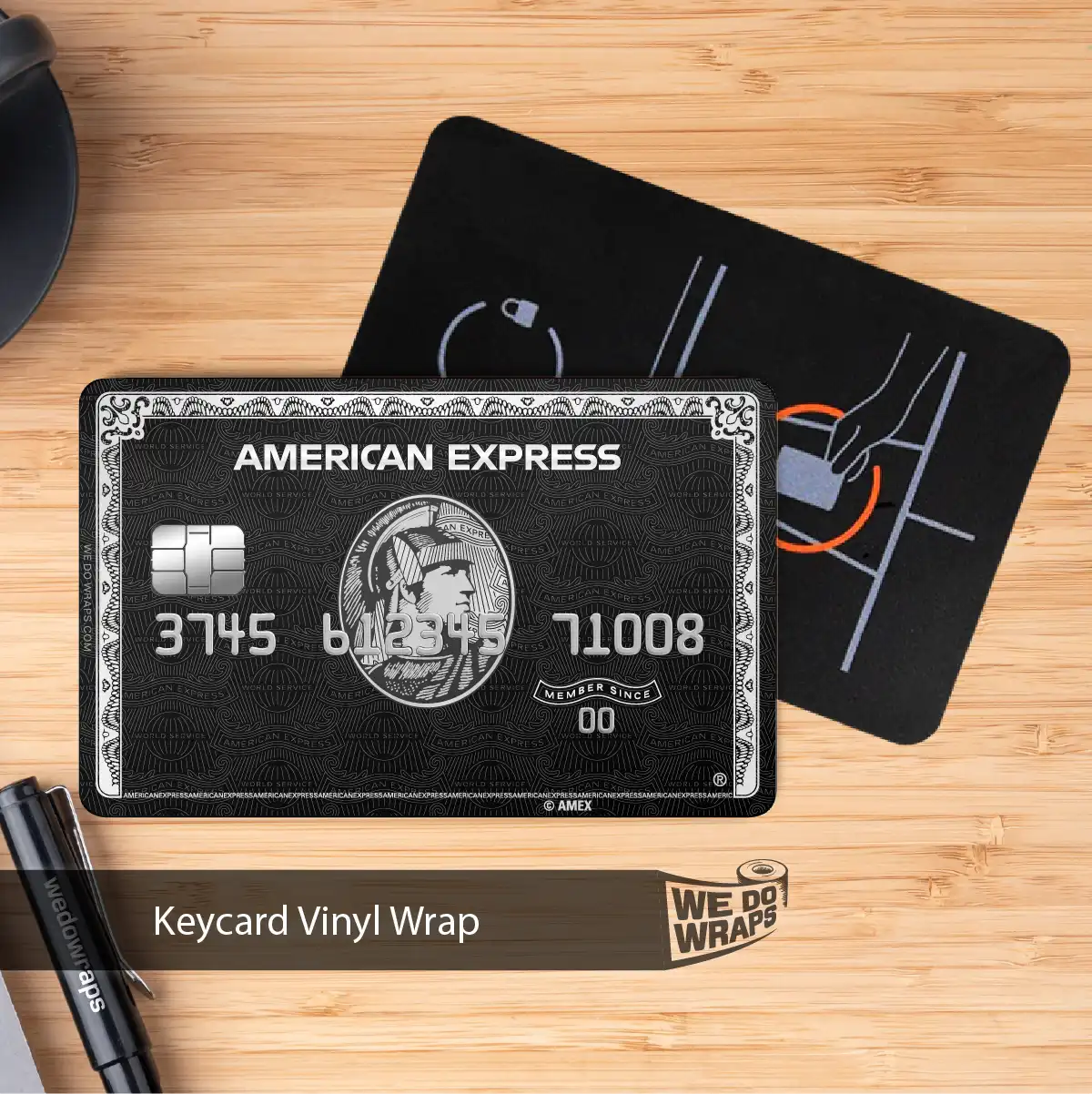 AMEX Black Card Centurion Tesla Keycard Decal - Tesla Emblems