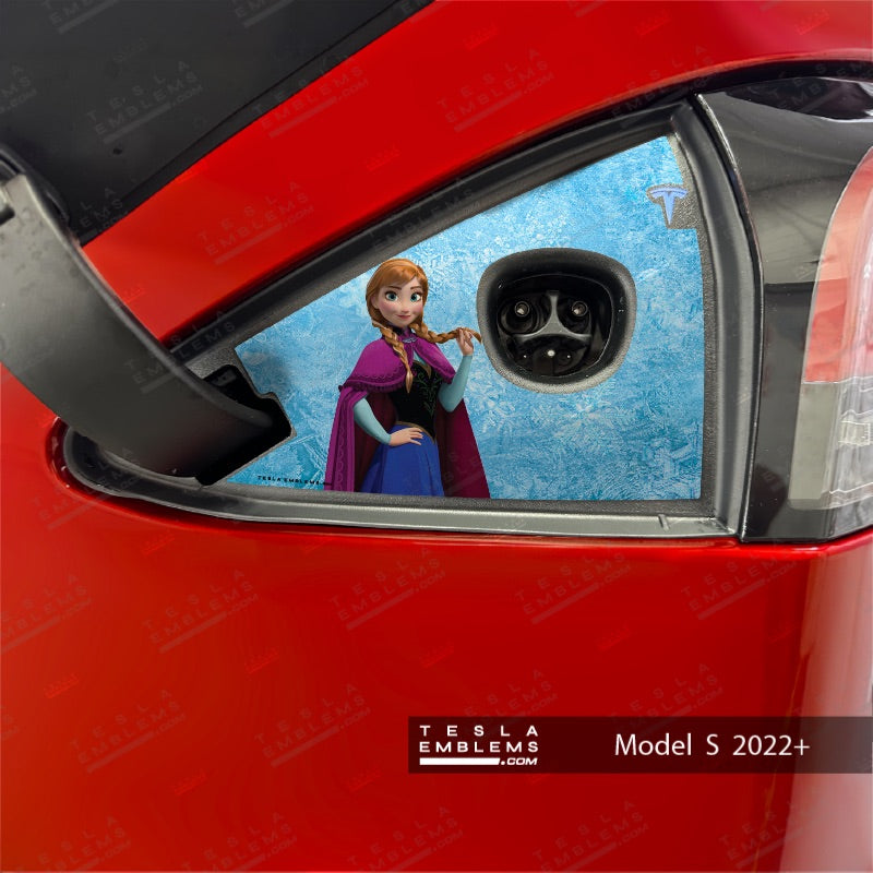 Frozen Anna Tesla Charge Port Wrap | Model S