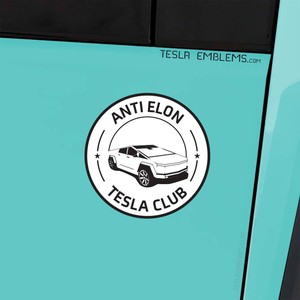 Anti Elon Tesla Club Badge | Vinyl Decal / Sticker - Tesla Emblems