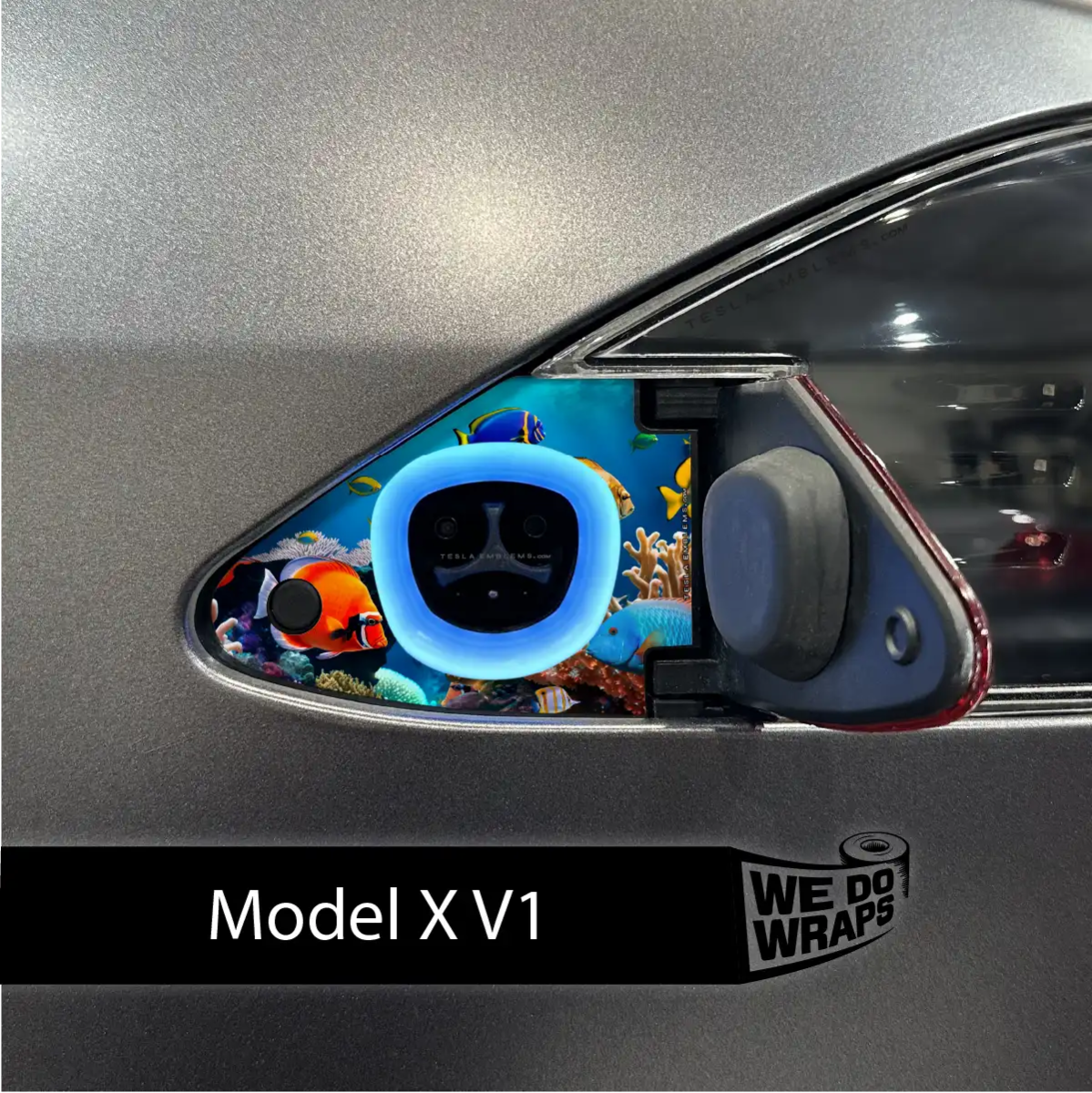 Aquarium Tesla Charge Port Wrap | Model X - Tesla Emblems