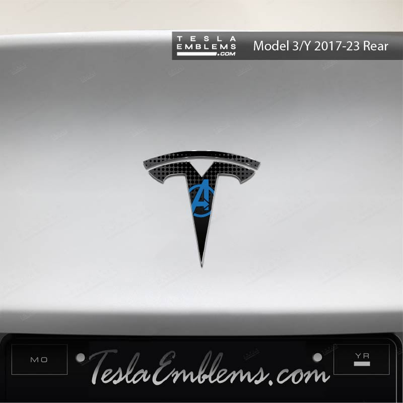 Avengers Tesla Emblem Decals (Front + Back) - Tesla Emblems