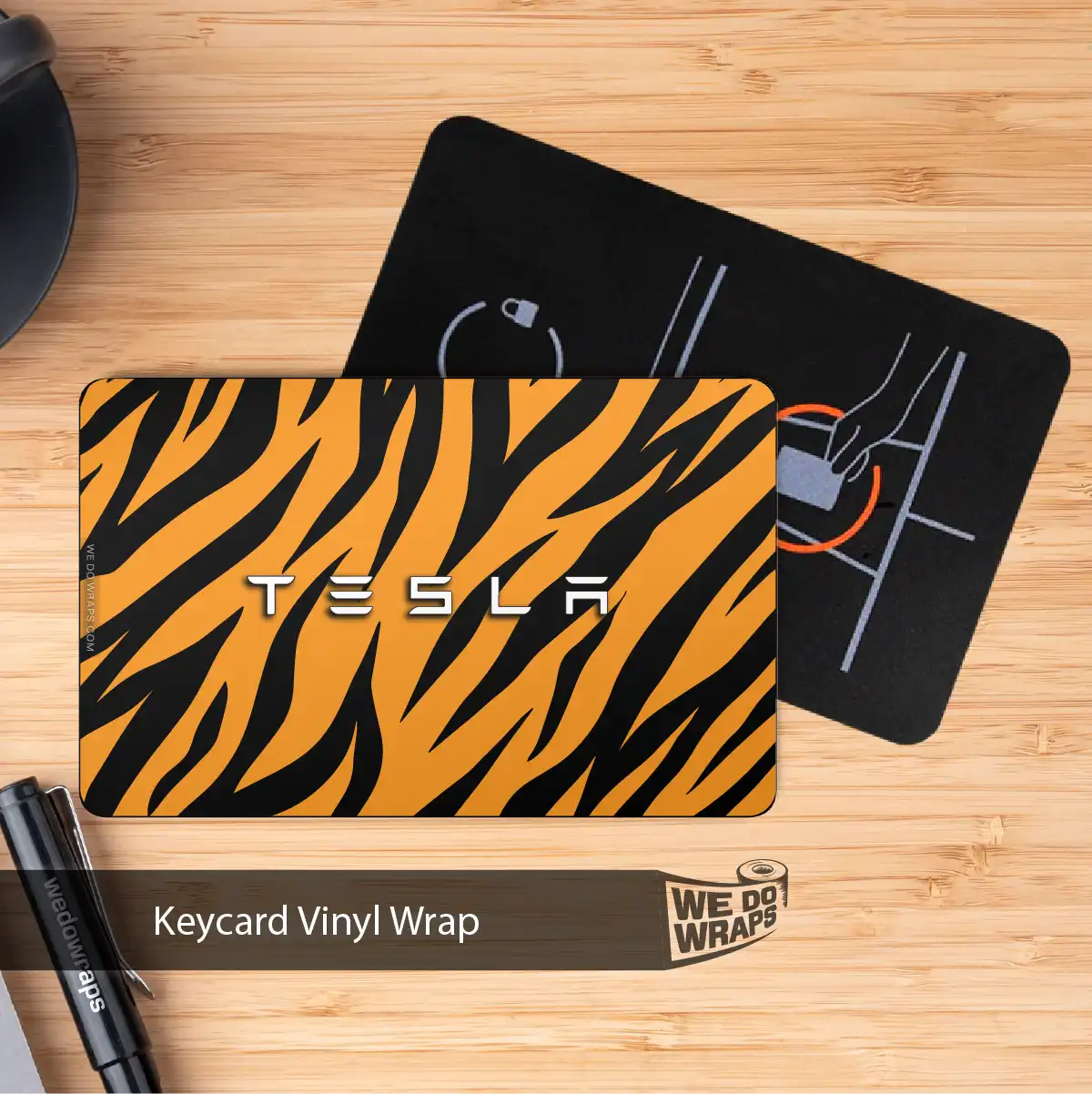 Bengal Tiger Fur Tesla Keycard Decal - Tesla Emblems