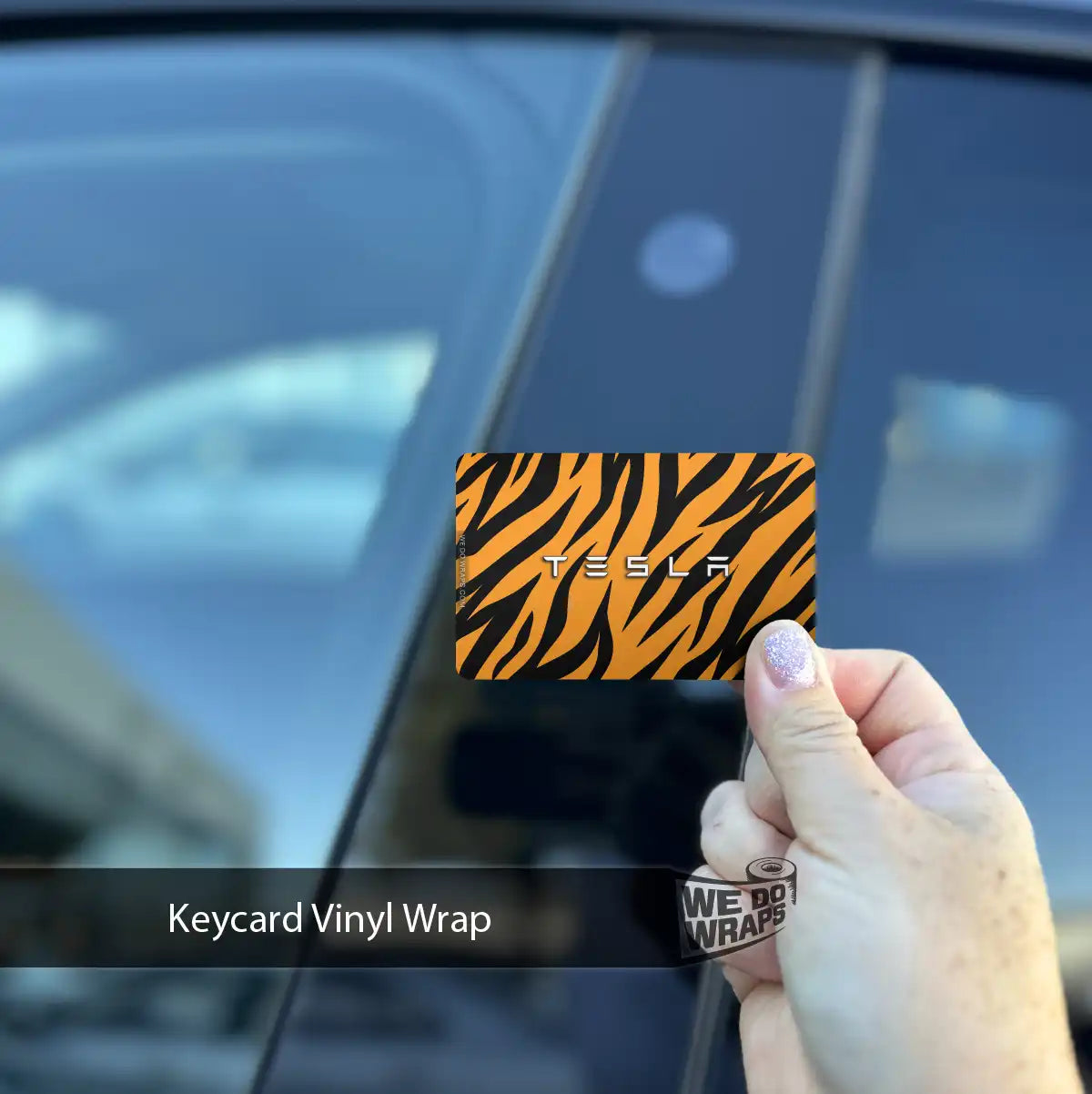 Bengal Tiger Fur Tesla Keycard Decal - Tesla Emblems
