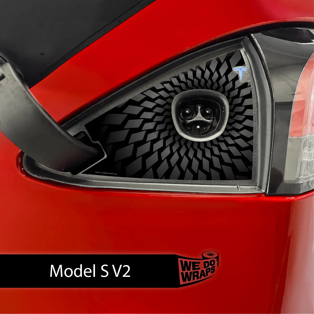 Black Hole Tesla Charge Port Wrap | Model S - Tesla Emblems