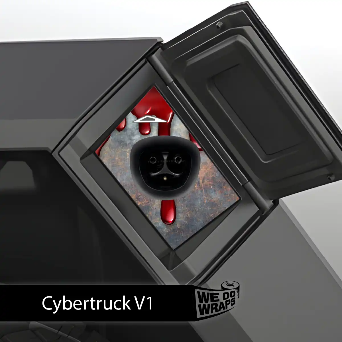 Bloody Tesla Charge Port Wrap | Cybertruck - Tesla Emblems