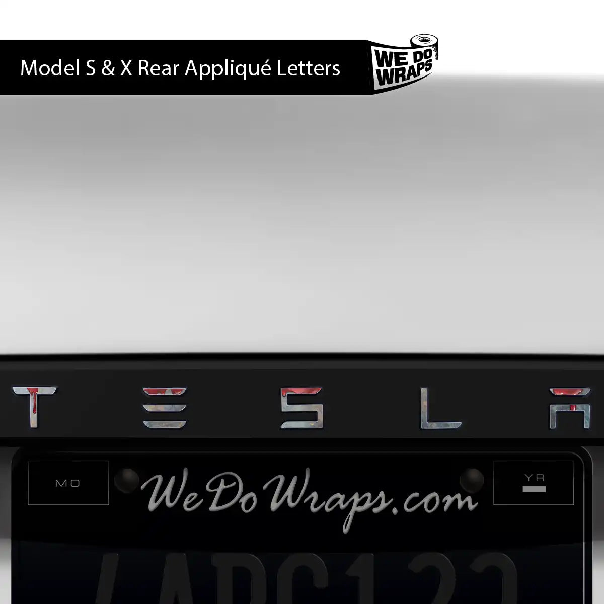 Bloody Tesla Emblem Decals (Front + Back) | Model X - Tesla Emblems