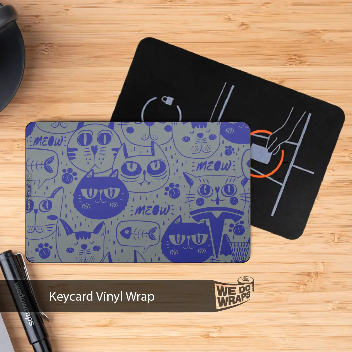 Blue Cats Tesla Keycard Decal - Tesla Emblems
