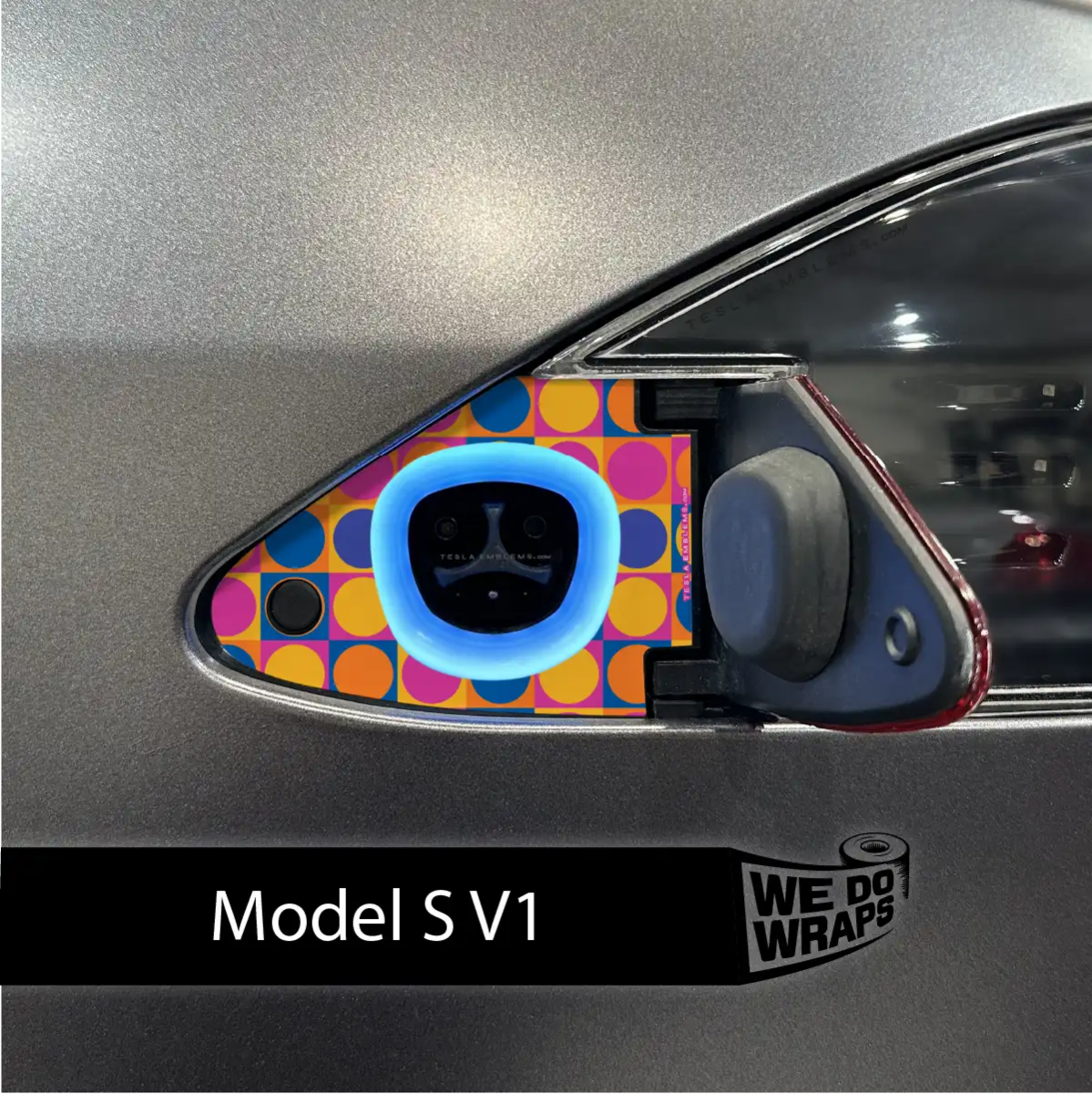 Bright Pop Charge Port Wrap | Model S - Tesla Emblems