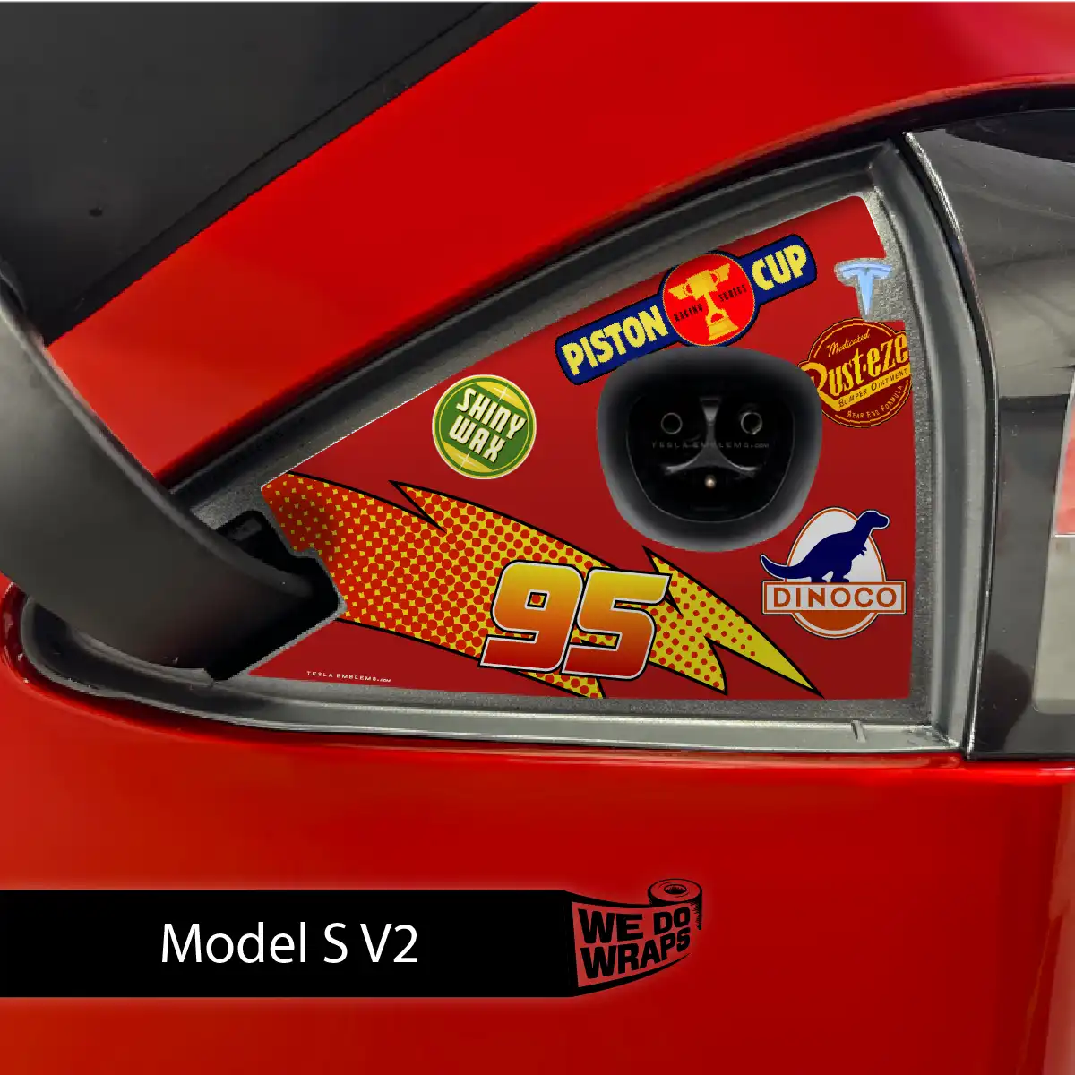 Cars Tesla Charge Port Wrap | Model S - Tesla Emblems