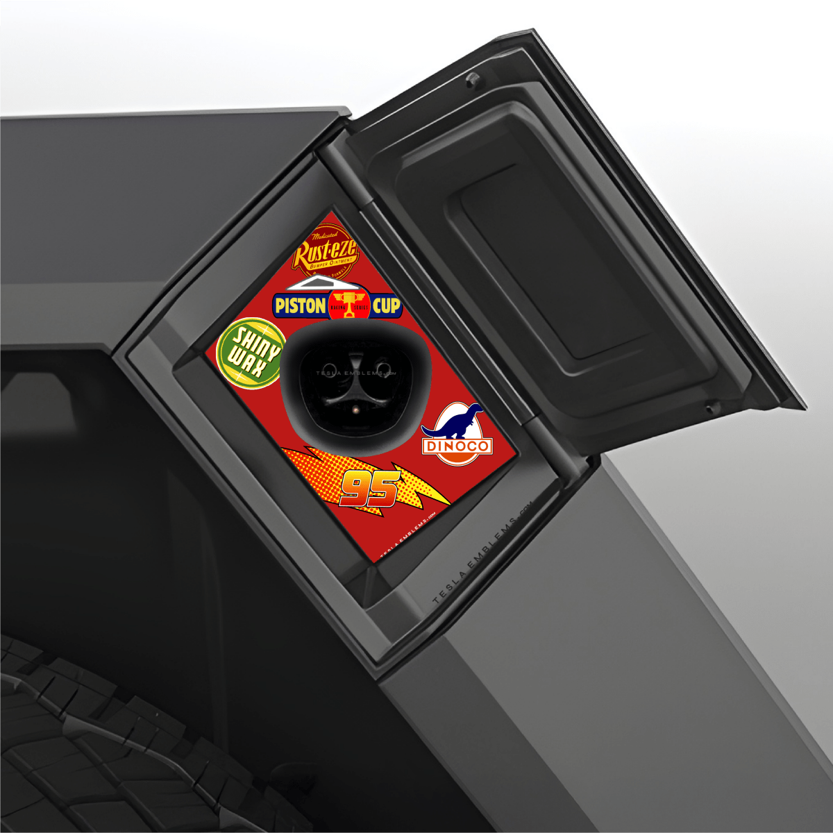 Lightning McQueen Tesla Charge Port Wrap - Tesla Emblems