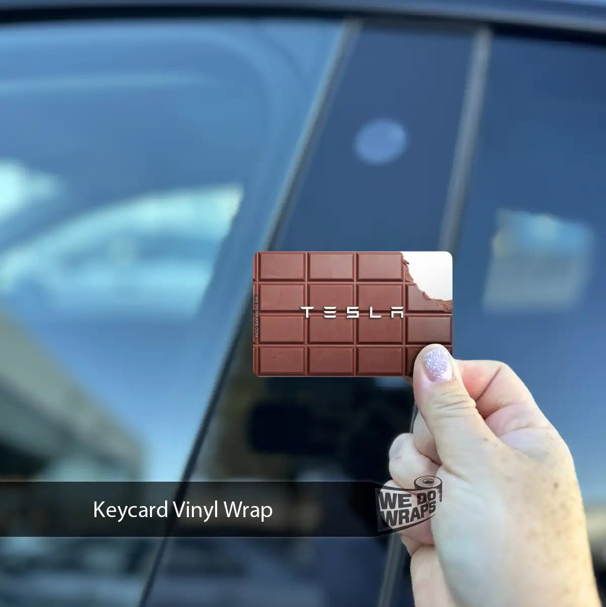 Chocolate Bar Tesla Keycard Decal - Tesla Emblems