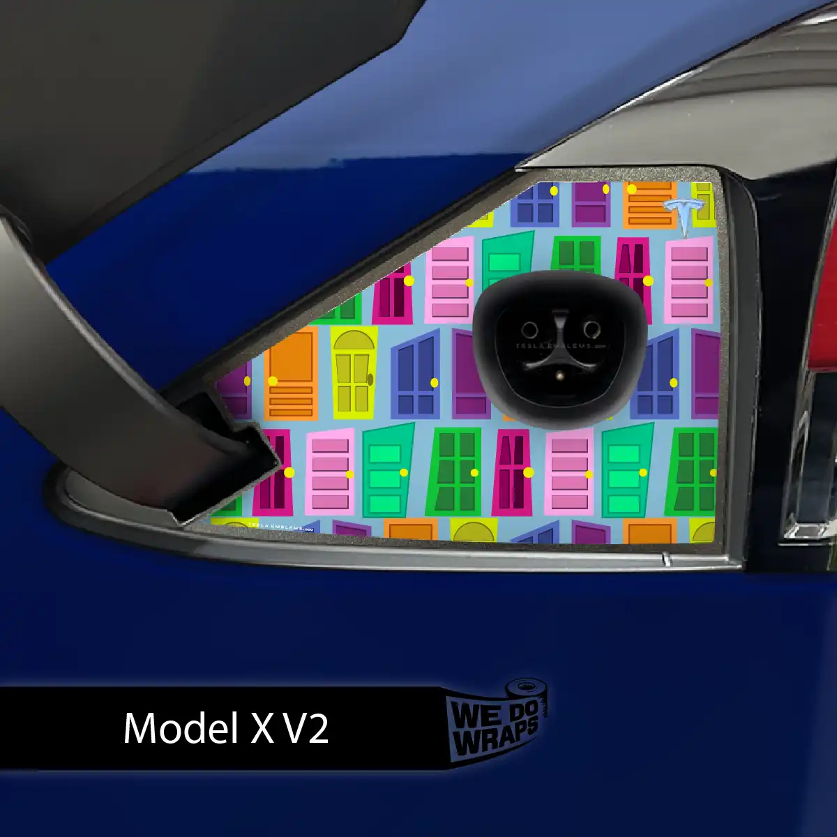 Colorful Doors Tesla Charge Port Wrap | Model X - Tesla Emblems