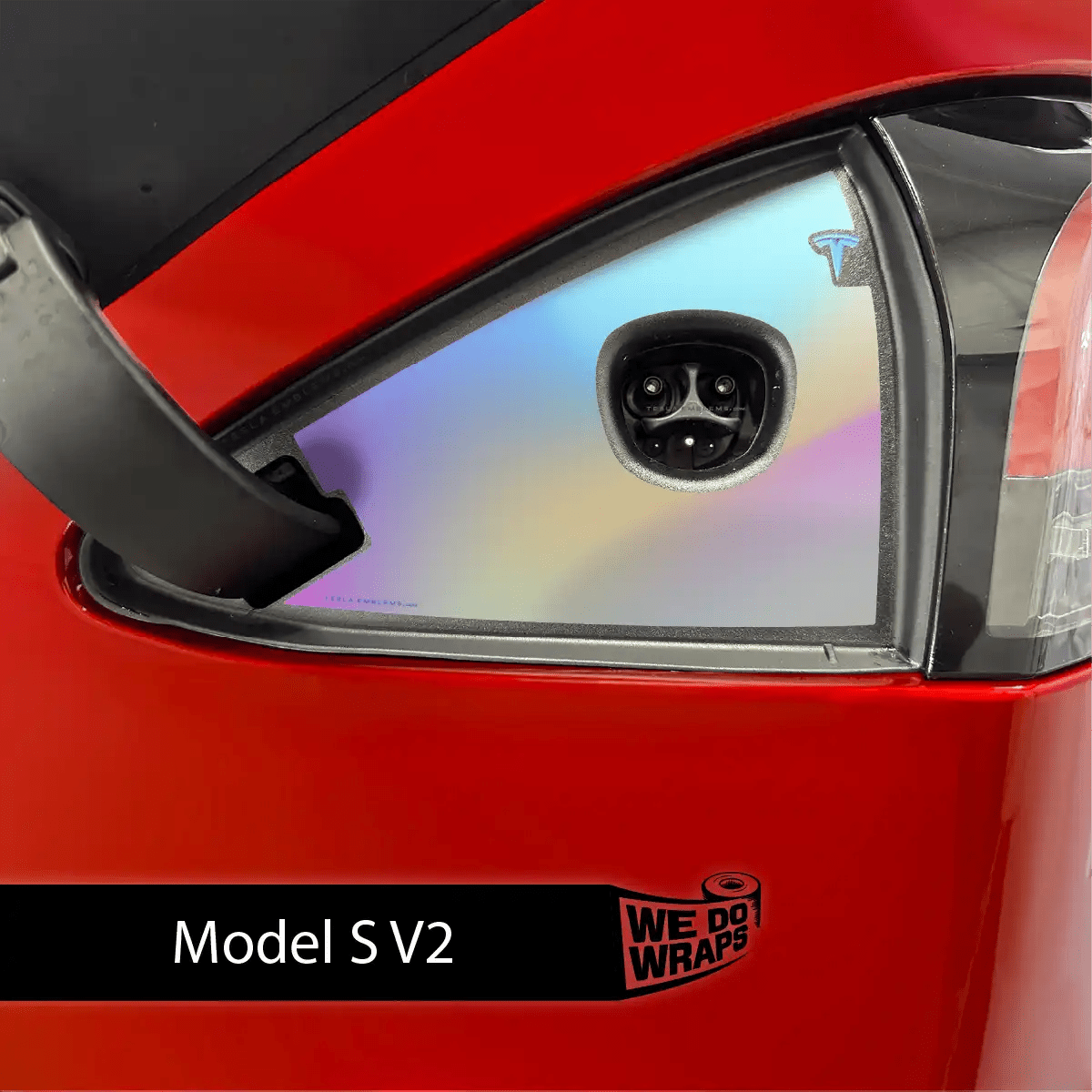 Cotton Candy Gradient Tesla Charge Port Wrap | Model S - Tesla Emblems