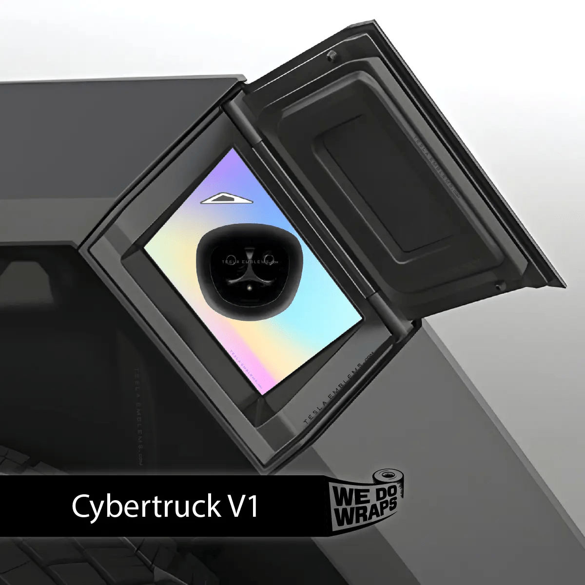Cotton Candy Gradient Tesla Charge Port Wrap | Cybertruck - Tesla Emblems