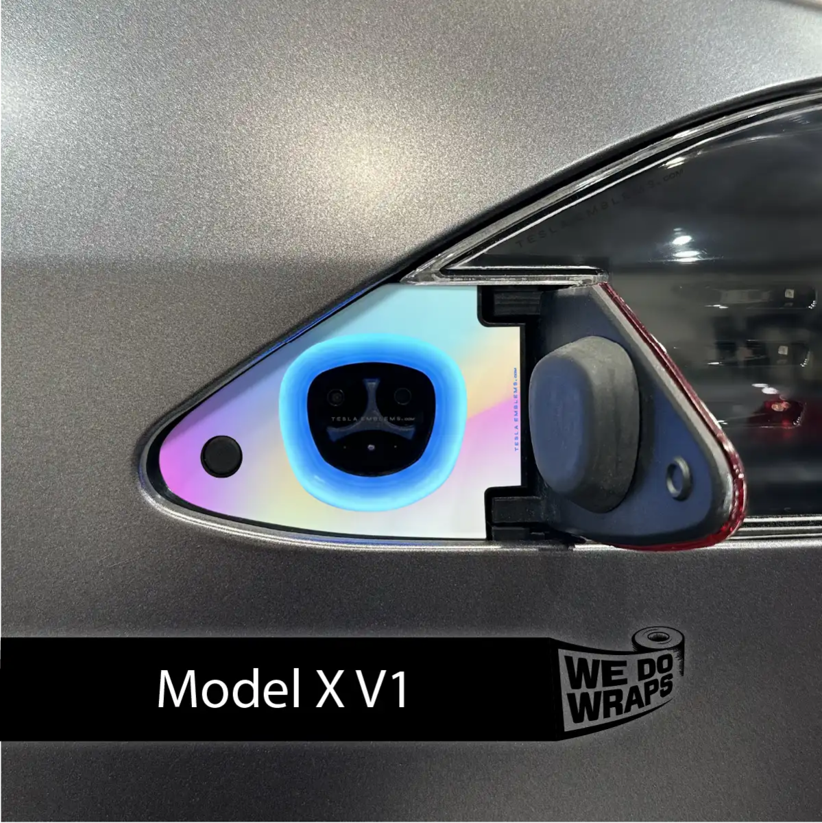 Cotton Candy Gradient Tesla Charge Port Wrap | Model X - Tesla Emblems