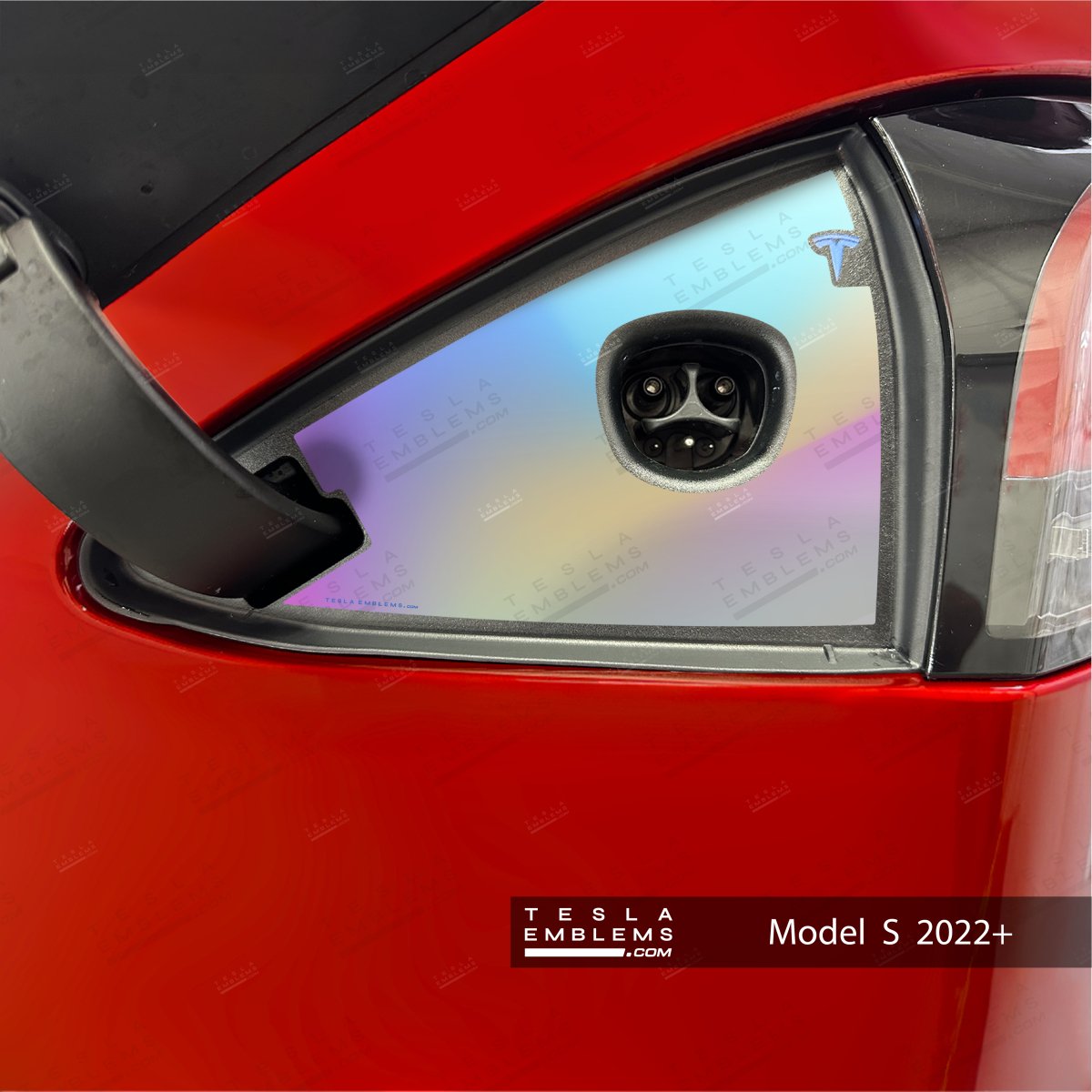 Cotton Candy Gradient Tesla Charge Port Wrap - Tesla Emblems
