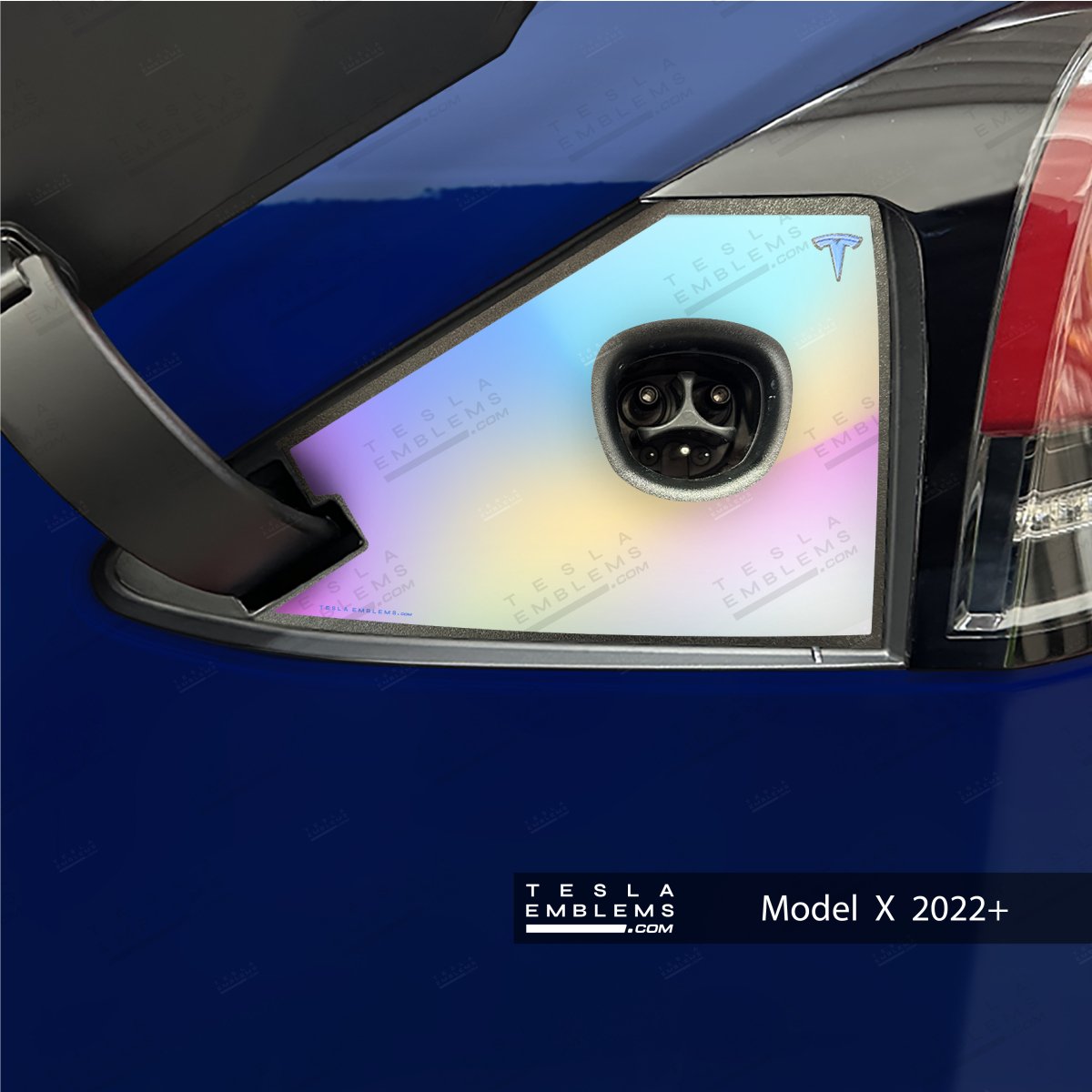 Cotton Candy Gradient Tesla Charge Port Wrap - Tesla Emblems