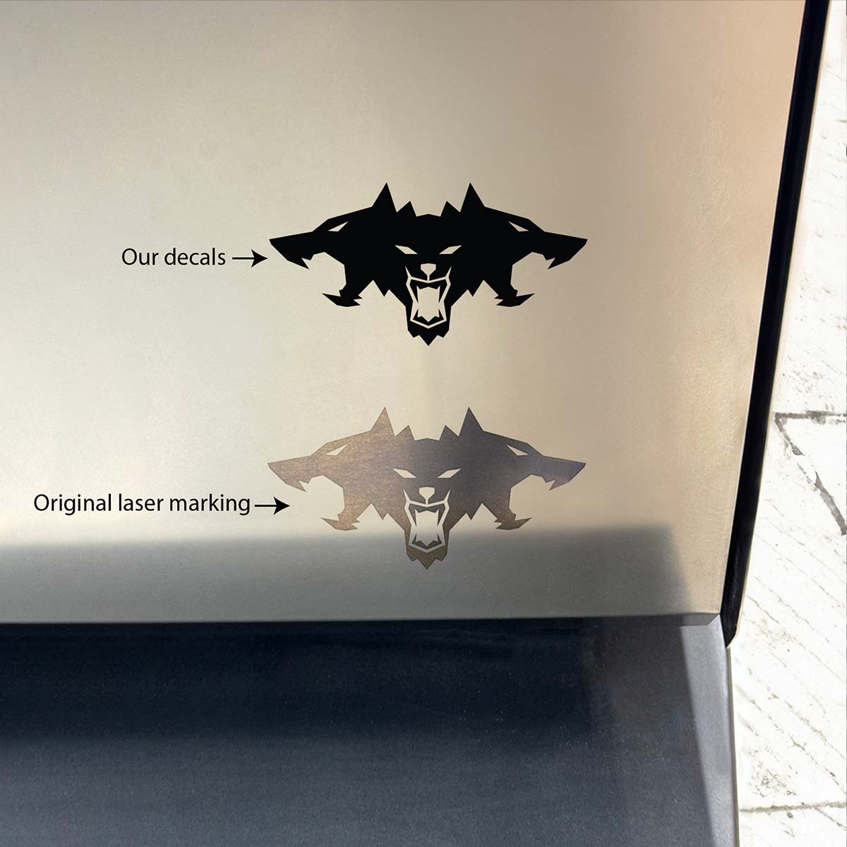 3-Headed Cyberbeast Tesla Logo Decals - Tesla Emblems