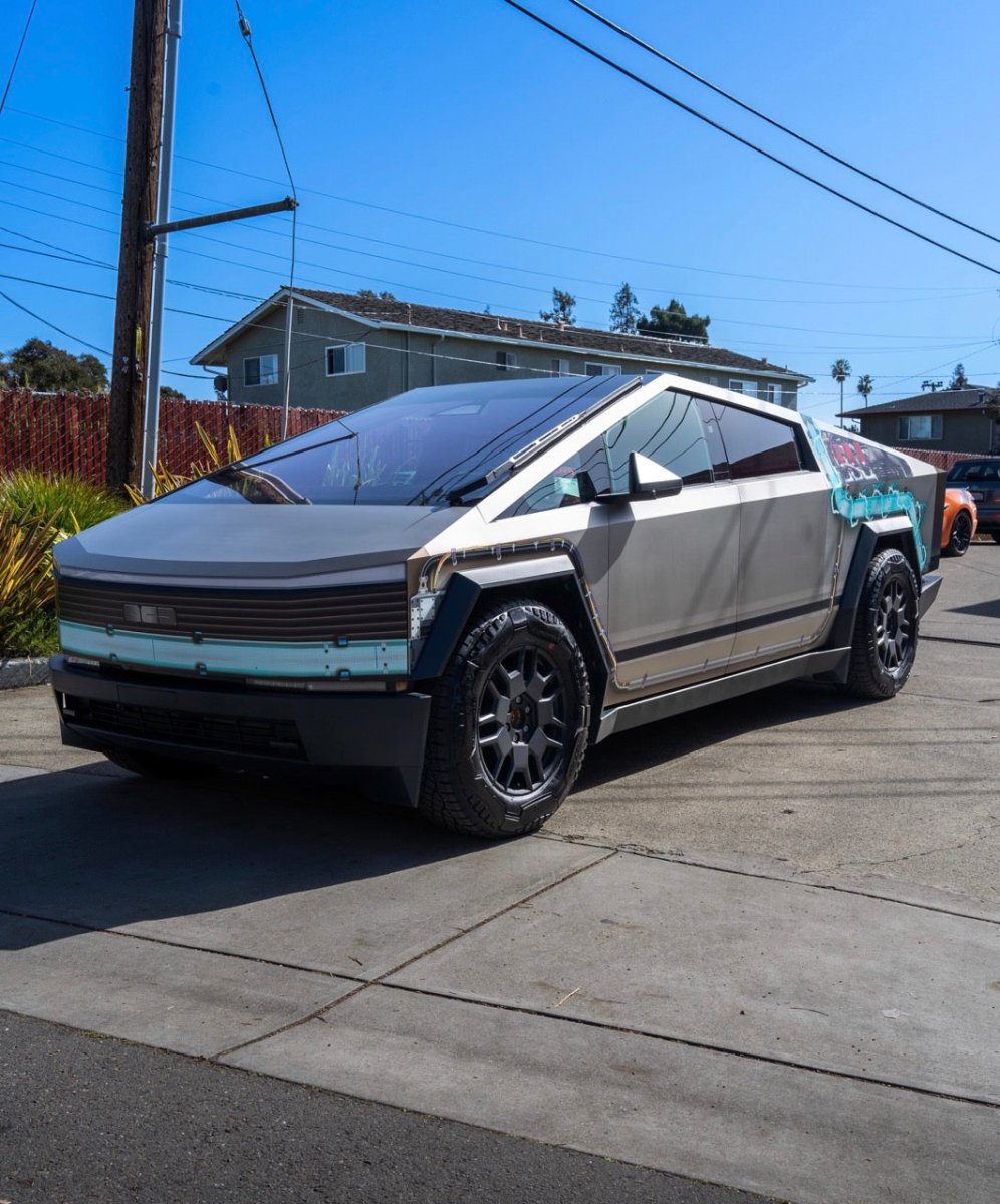 Tesla Cybertruck DIY Precut Wrap Kit - Delorean - Tesla Emblems