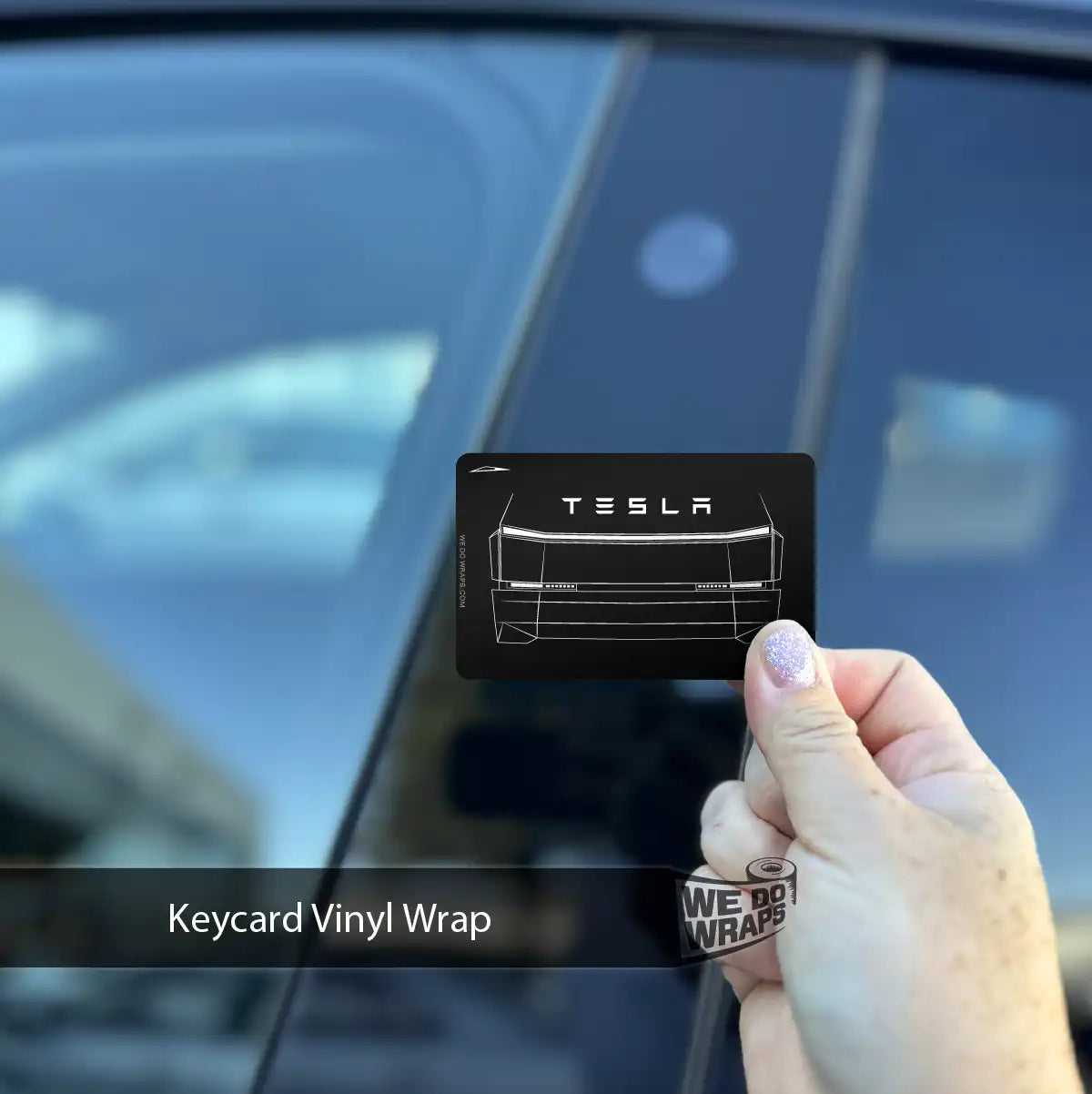 Cybertruck Front Outline Tesla Keycard Decal - Tesla Emblems