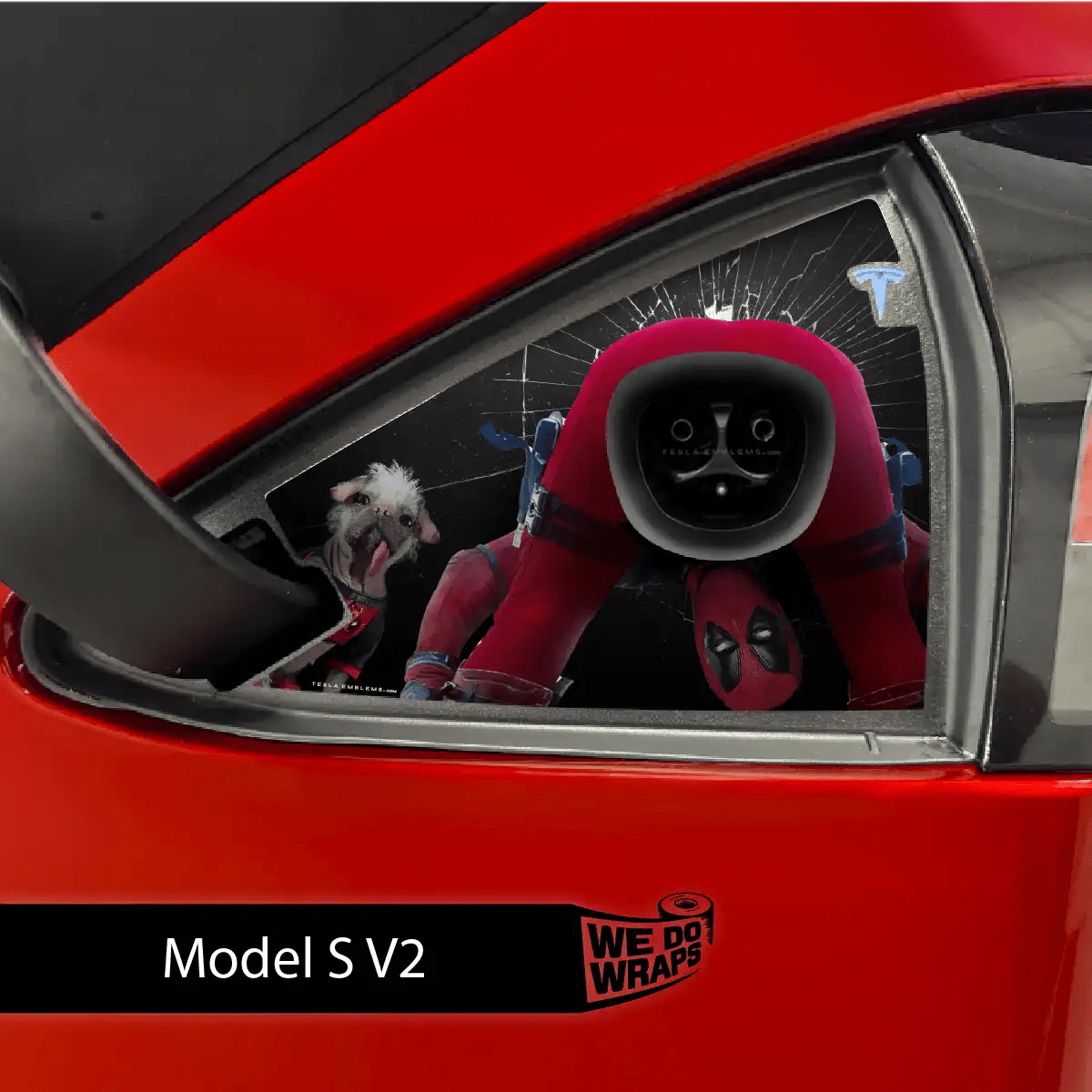 Deadpool Cheeky Charging Tesla Charge Port Wrap | Model S - Tesla Emblems