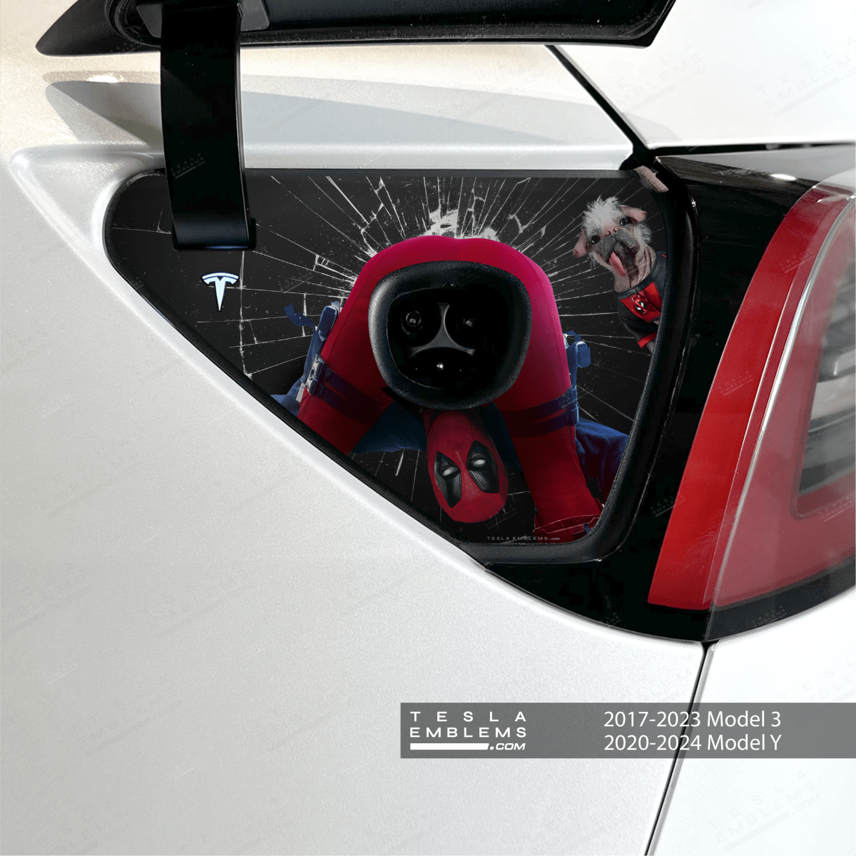 Deadpool Cheeky Charging Charge Port Wrap - Tesla Emblems