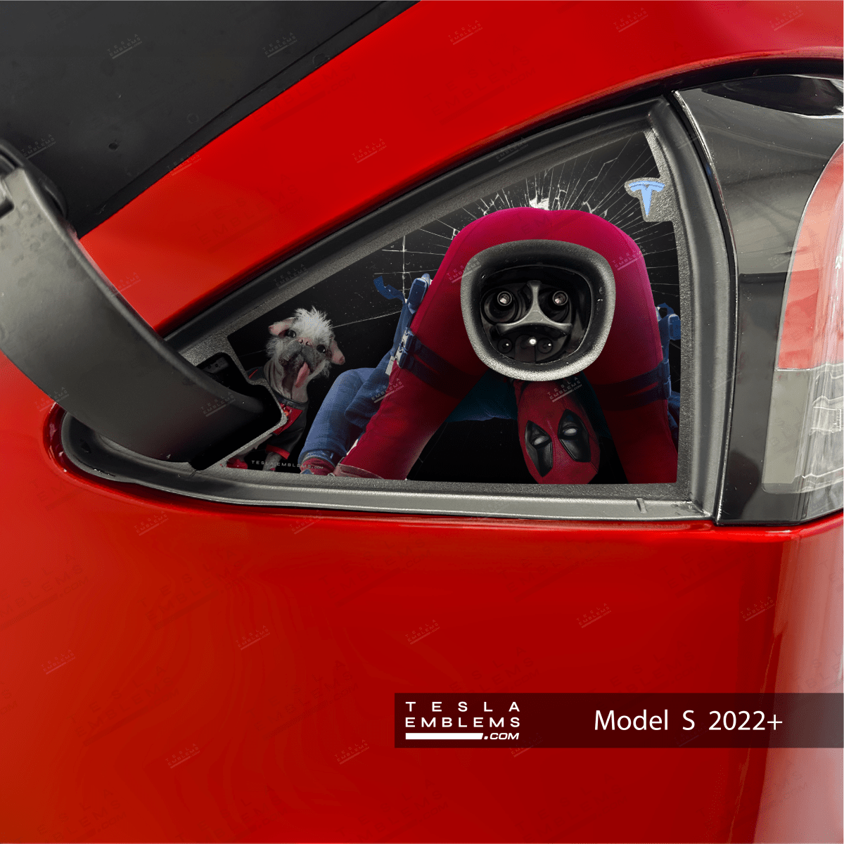 Deadpool Cheeky Charging Charge Port Wrap - Tesla Emblems