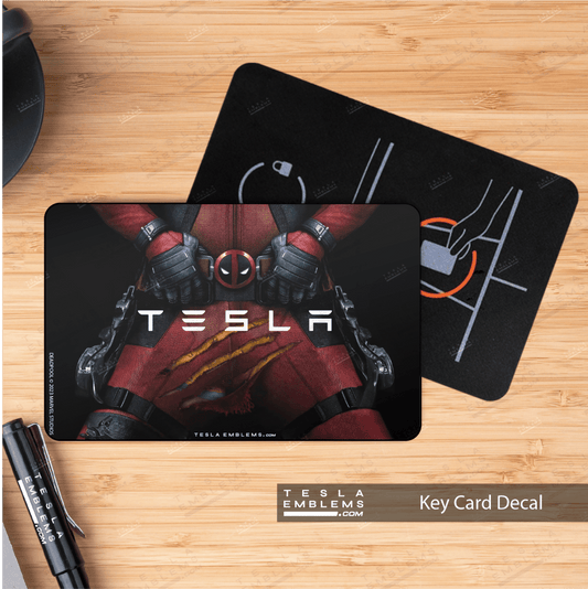 Deadpool Handle with Care NFC Keycard Decal - Tesla Emblems