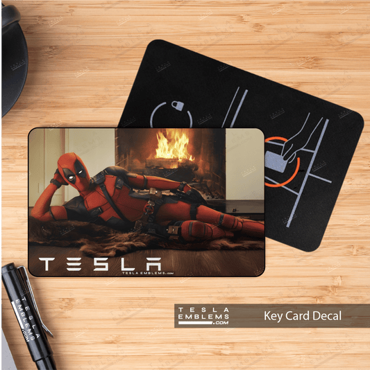 Deadpool Laid Bear NFC Keycard Decal - Tesla Emblems