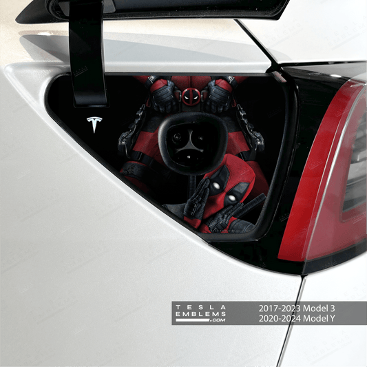 Deadpool Watt - a Package Charge Port Wrap - Tesla Emblems